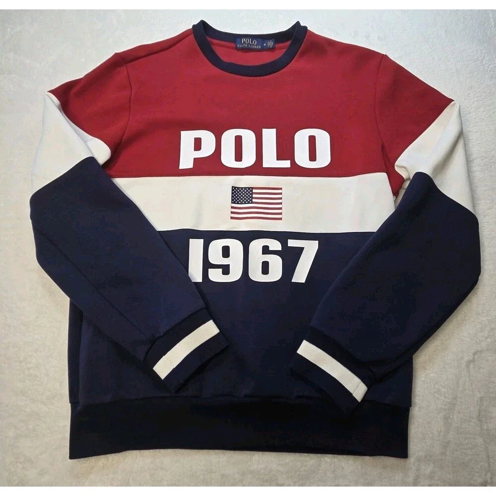 Polo Ralph Lauren 1967 Shield Crewneck Color Block Sweatshirt Men’s Medium